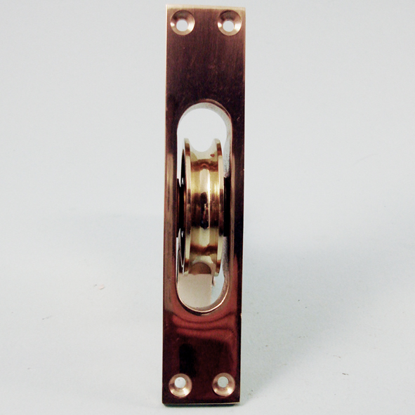 THD160/PB • Polished Brass • Square • Sash Pulley With Cast Brass Body and 44mm [1¾] Brass Pulley